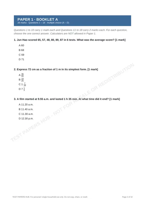 Questions preview
