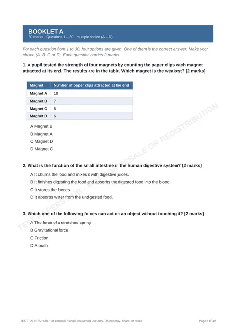 Questions preview