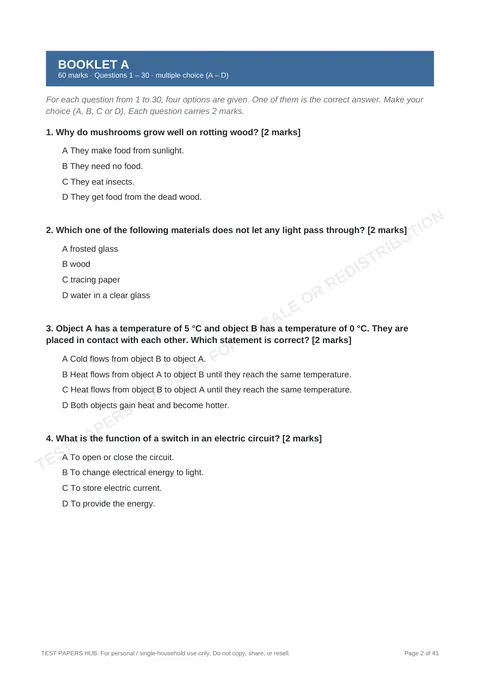 Questions preview