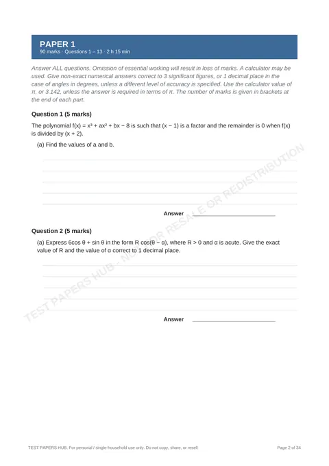 Questions preview