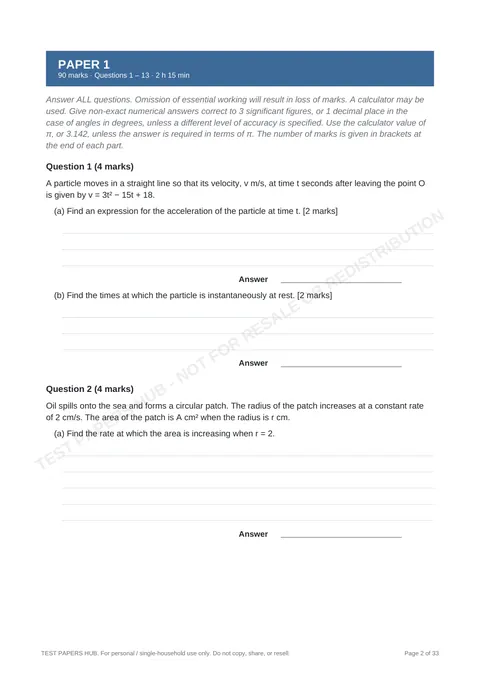 Questions preview