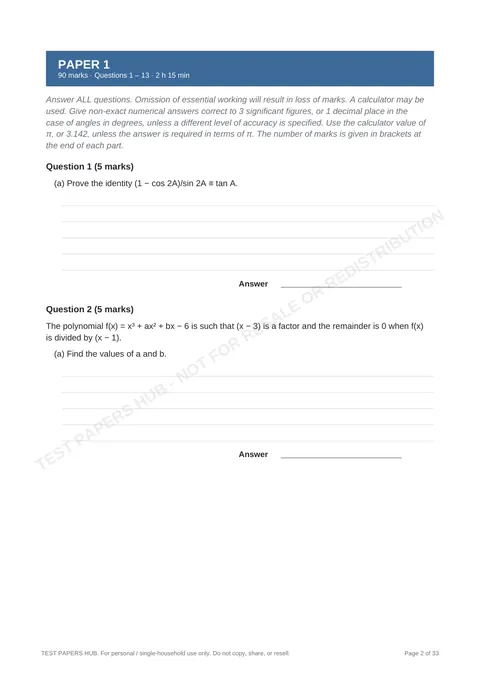 Questions preview