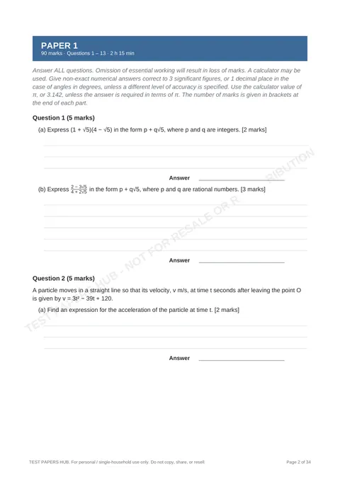 Questions preview