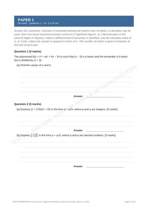 Questions preview