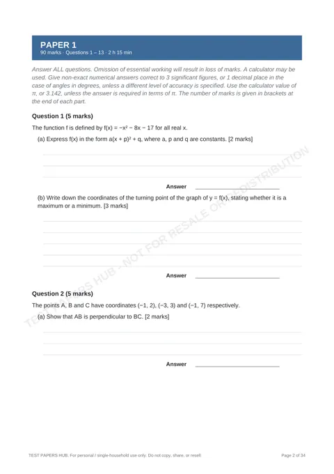 Questions preview