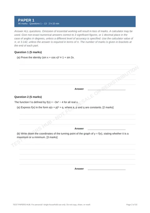 Questions preview