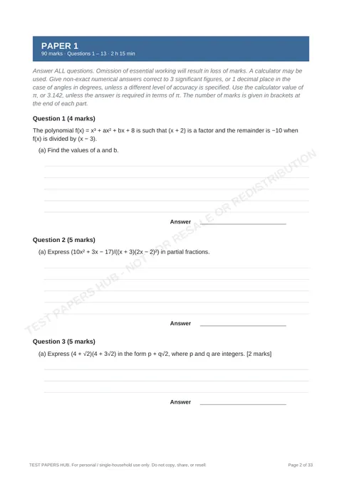 Questions preview