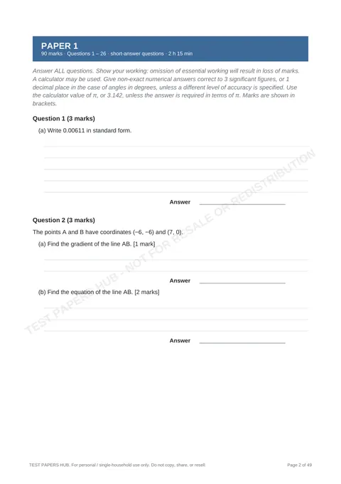 Questions preview