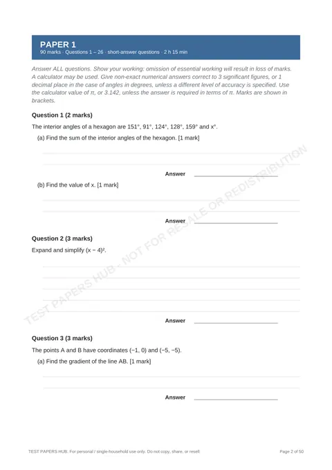 Questions preview