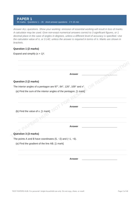 Questions preview