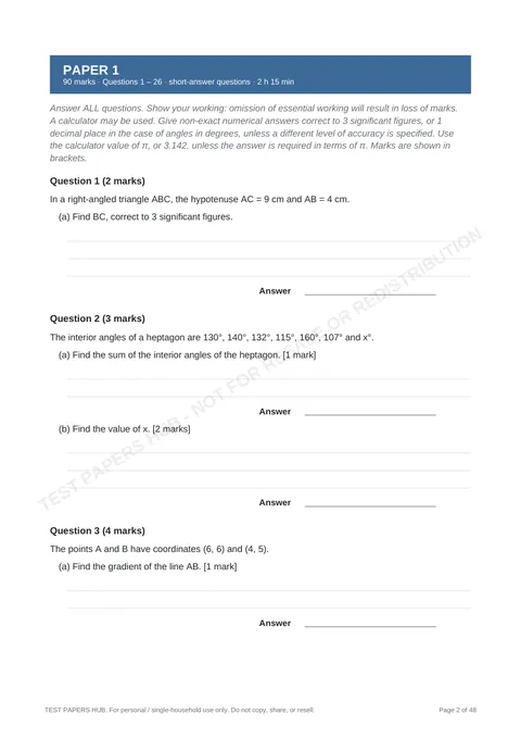 Questions preview