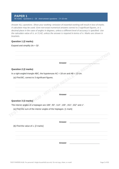 Questions preview