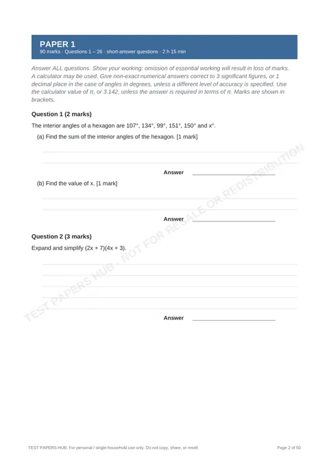 Questions preview