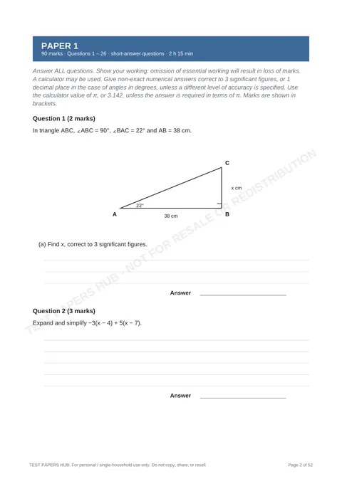 Questions preview