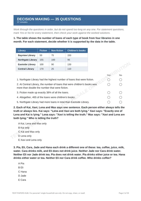 Questions preview