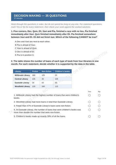 Questions preview