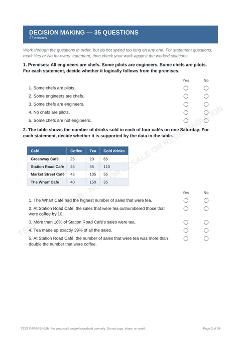 Questions preview