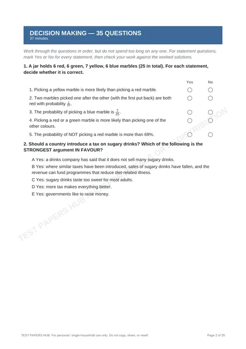 Questions preview