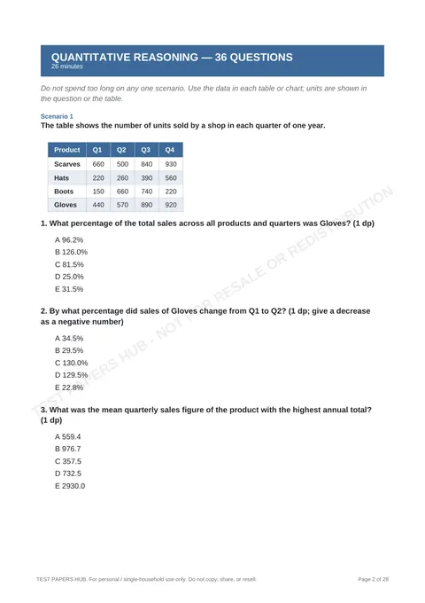 Questions preview