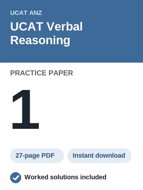 UCAT Verbal Reasoning Practice Paper 1