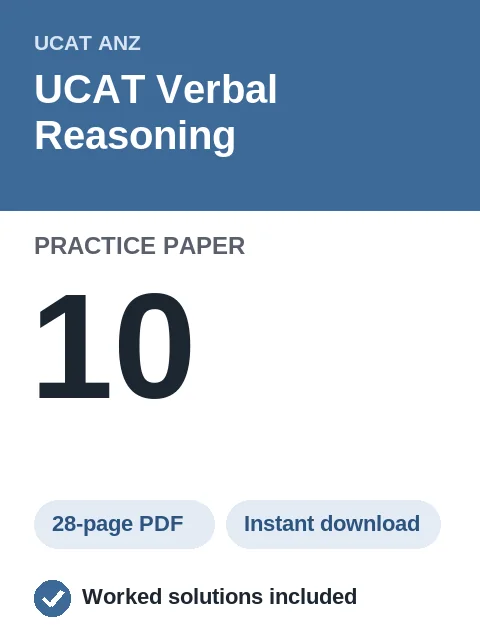 UCAT Verbal Reasoning Practice Paper 10