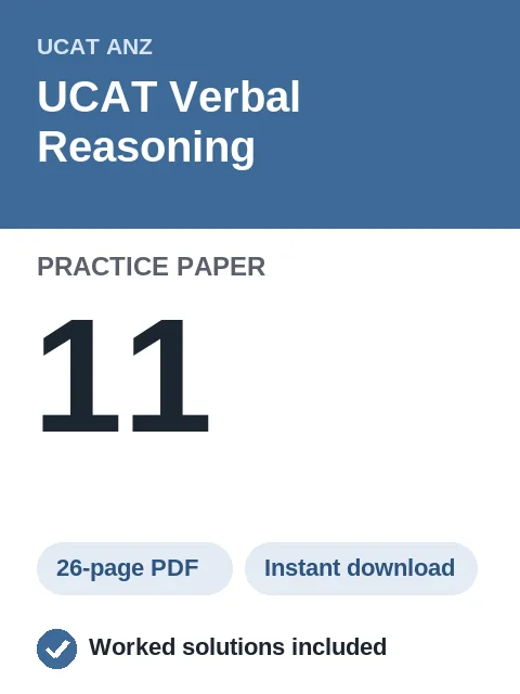 UCAT Verbal Reasoning Practice Paper 11