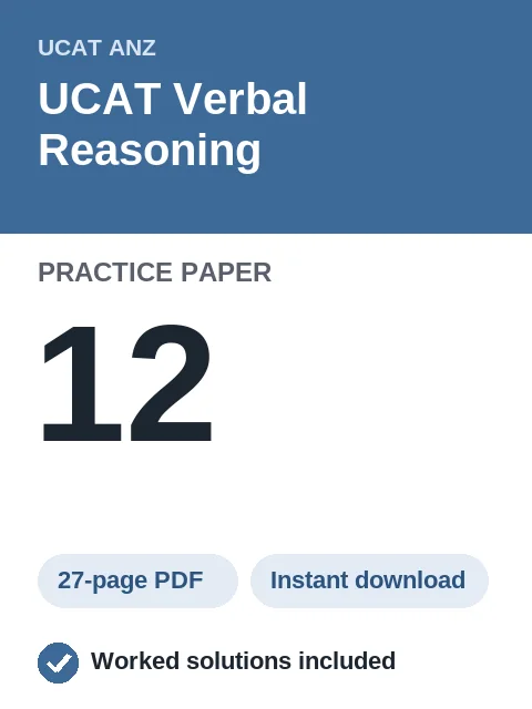 UCAT Verbal Reasoning Practice Paper 12