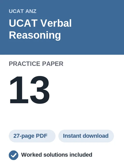UCAT Verbal Reasoning Practice Paper 13