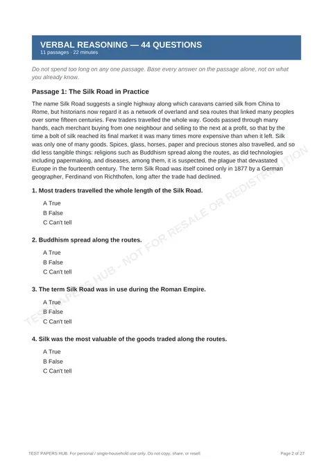 Questions preview
