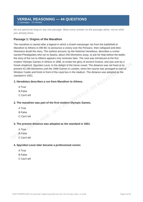 Questions preview