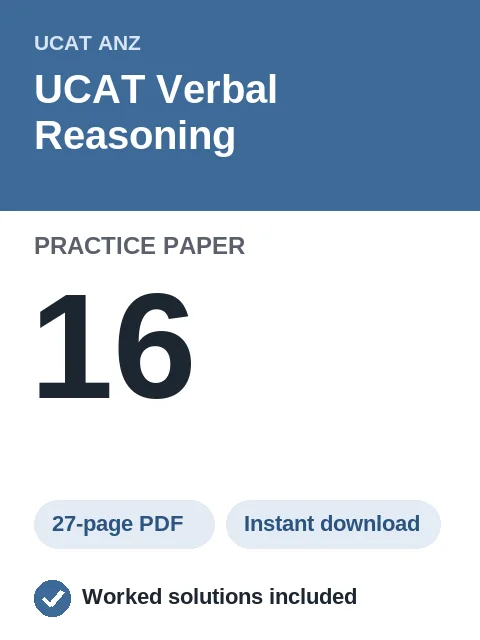 UCAT Verbal Reasoning Practice Paper 16