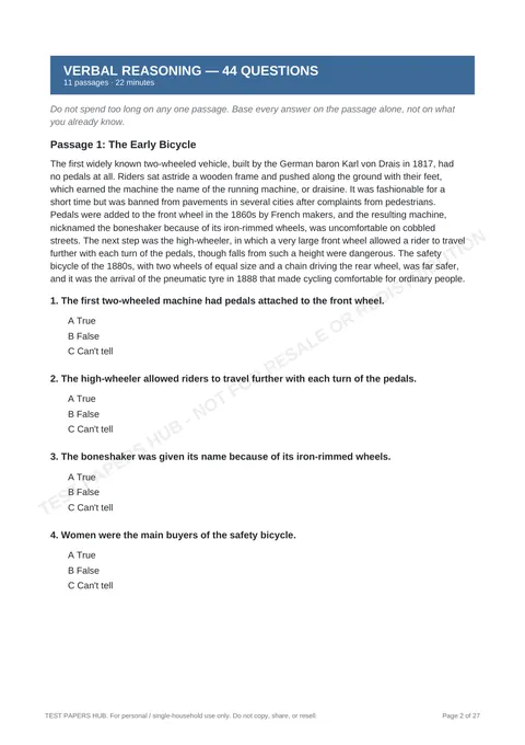 Questions preview