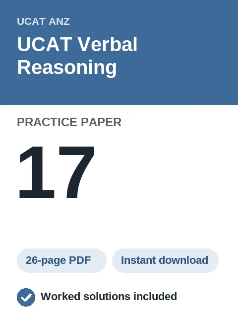 UCAT Verbal Reasoning Practice Paper 17