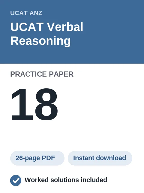 UCAT Verbal Reasoning Practice Paper 18
