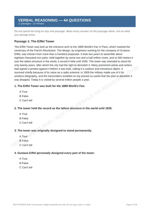 Questions preview
