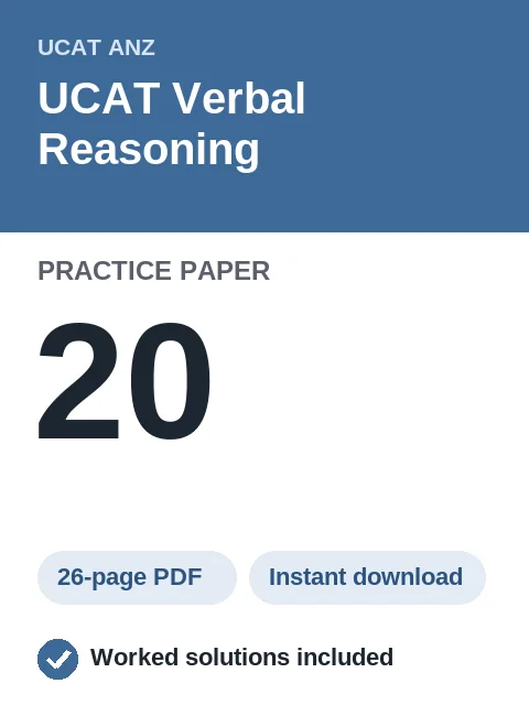 UCAT Verbal Reasoning Practice Paper 20