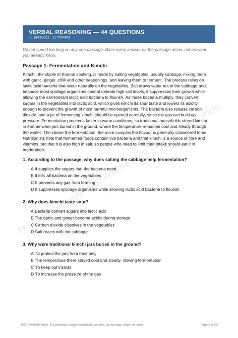 Questions preview