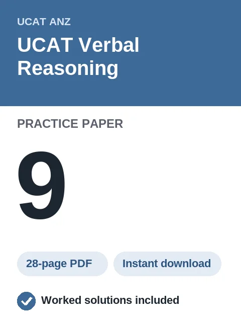 UCAT Verbal Reasoning Practice Paper 9