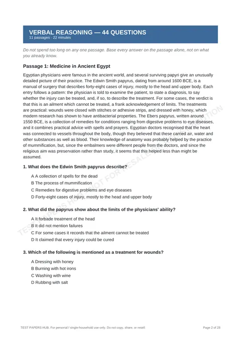Questions preview