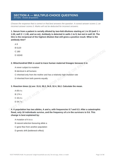 Questions preview