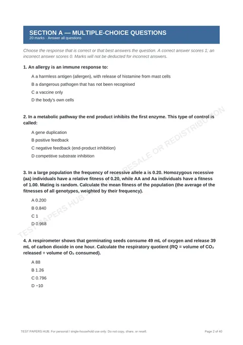 Questions preview