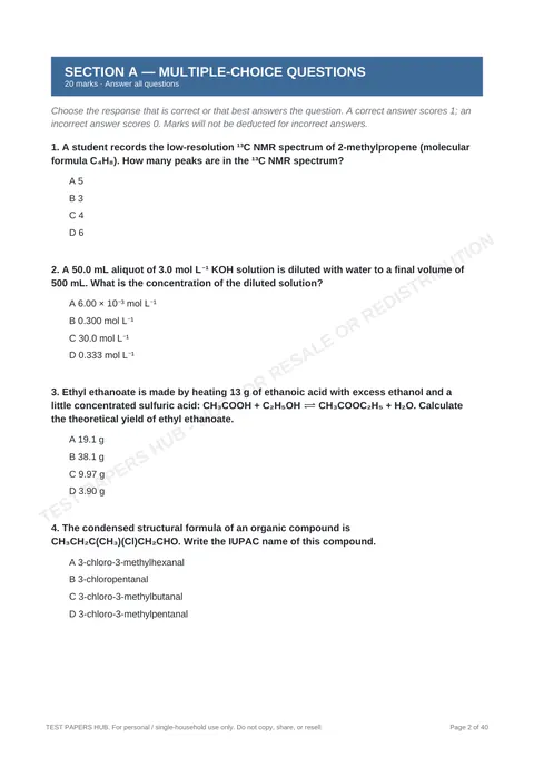 Questions preview