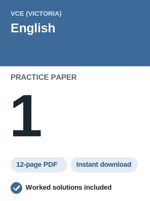 VCE English Practice Paper 1