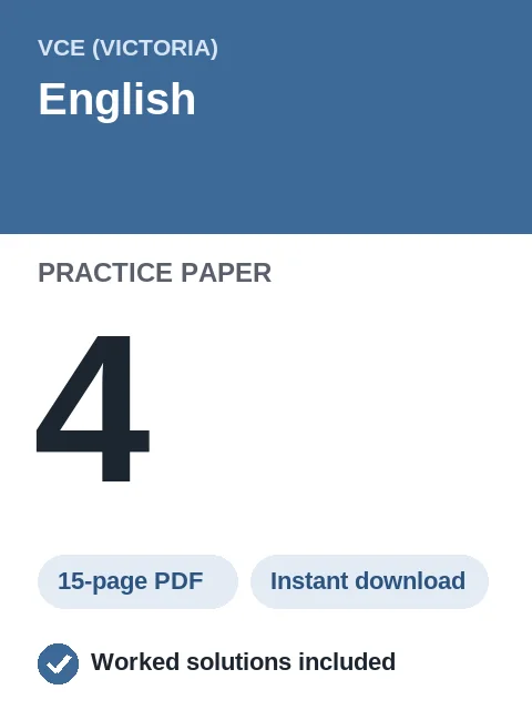VCE English Practice Paper 4