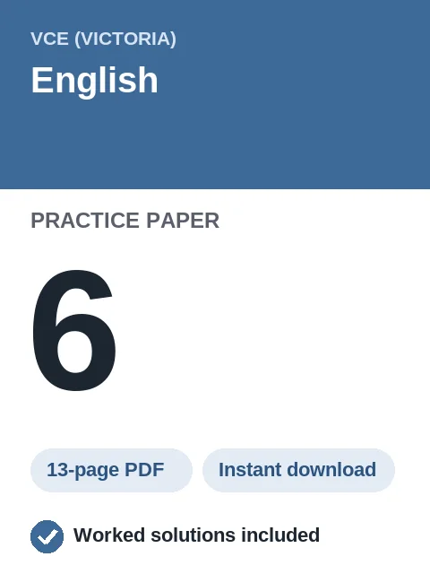 VCE English Practice Paper 6