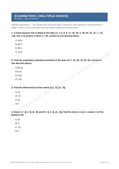 Questions preview