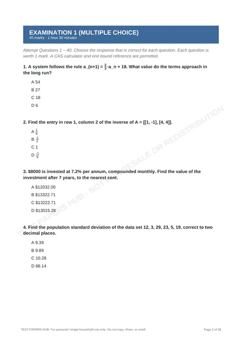 Questions preview