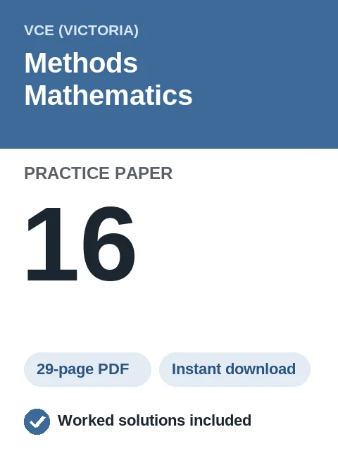 VCE Methods Mathematics Practice Paper 16