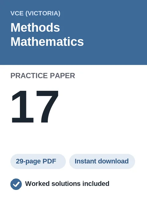 VCE Methods Mathematics Practice Paper 17