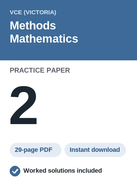 VCE Methods Mathematics Practice Paper 2